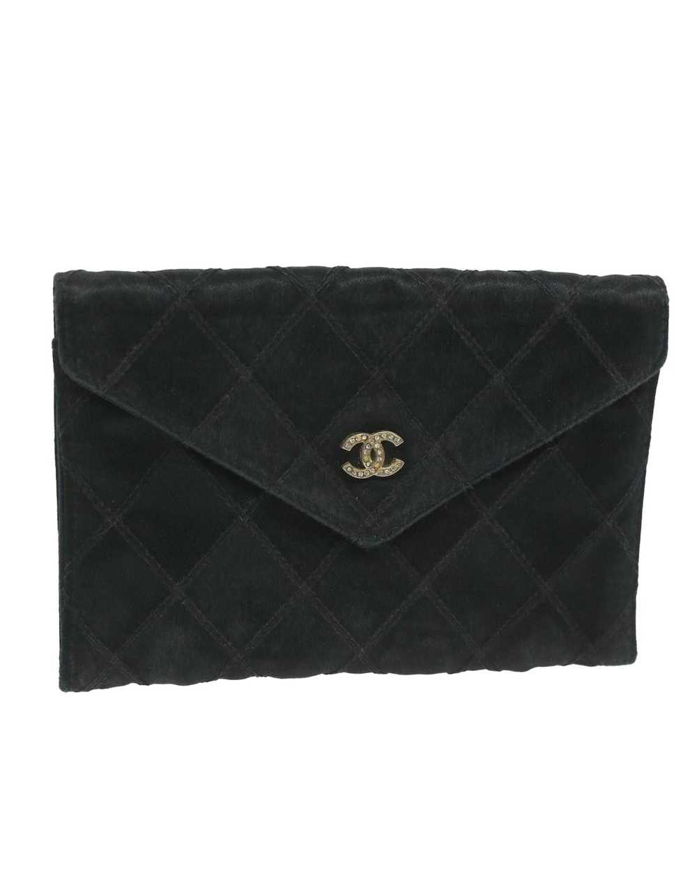 Chanel Black Nylon Pouch with CC Logo - image 1