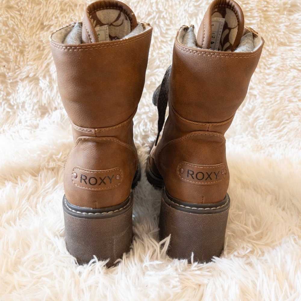 Roxy Chunky Heel Brown Lace Up Boots size 8.5 - image 4