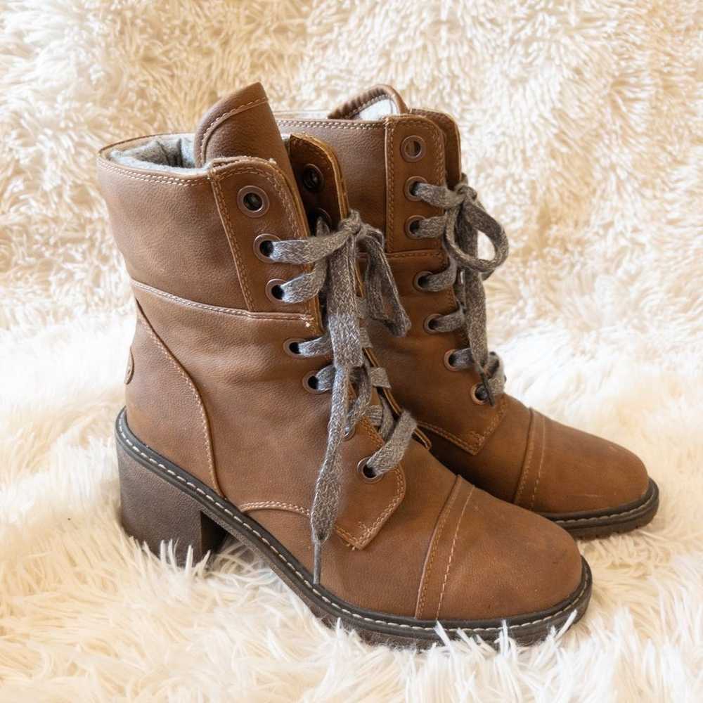 Roxy Chunky Heel Brown Lace Up Boots size 8.5 - image 5