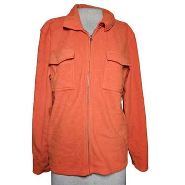 Gap Orange Full Zip Fleese Cargo Jacket Size XL - image 1