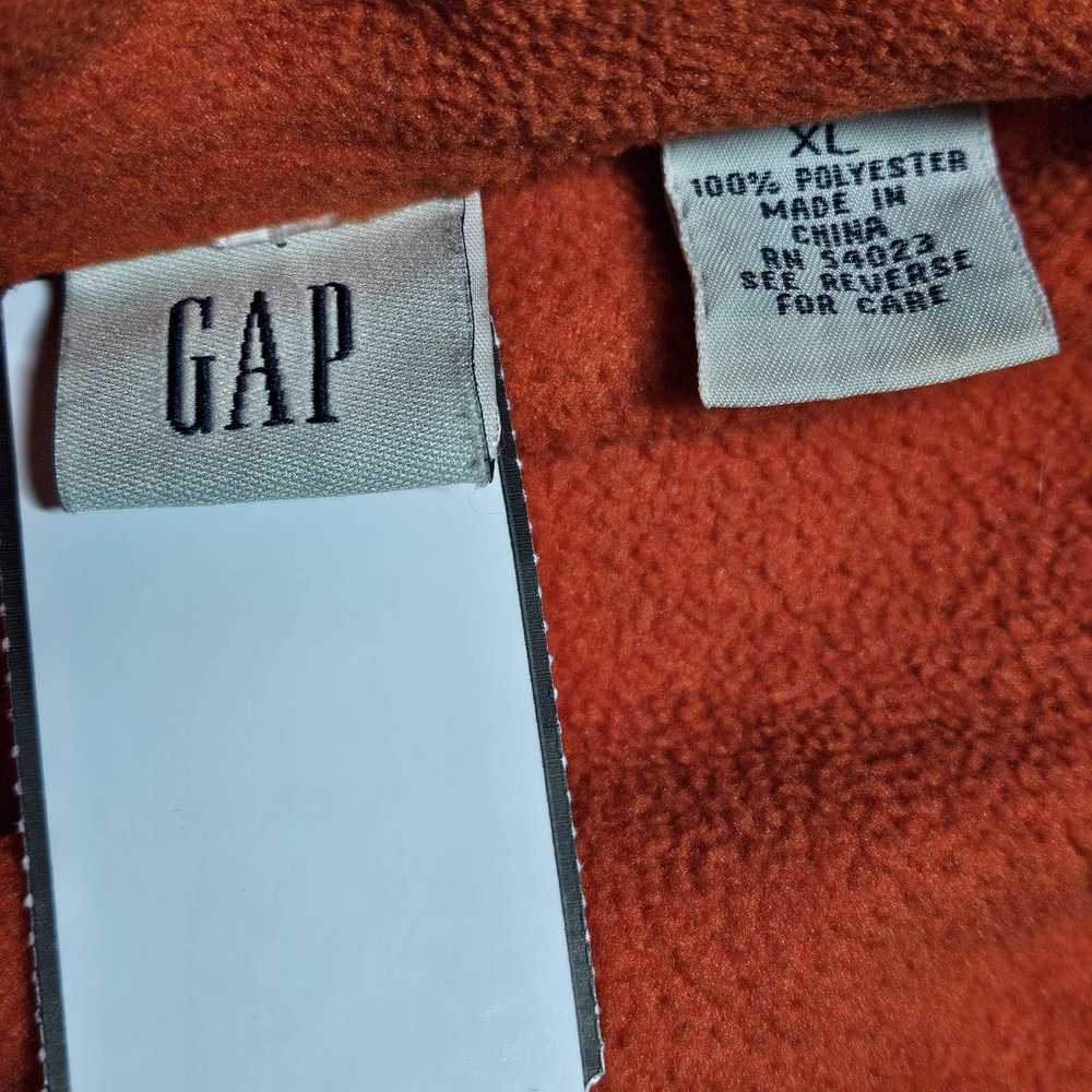 Gap Orange Full Zip Fleese Cargo Jacket Size XL - image 3