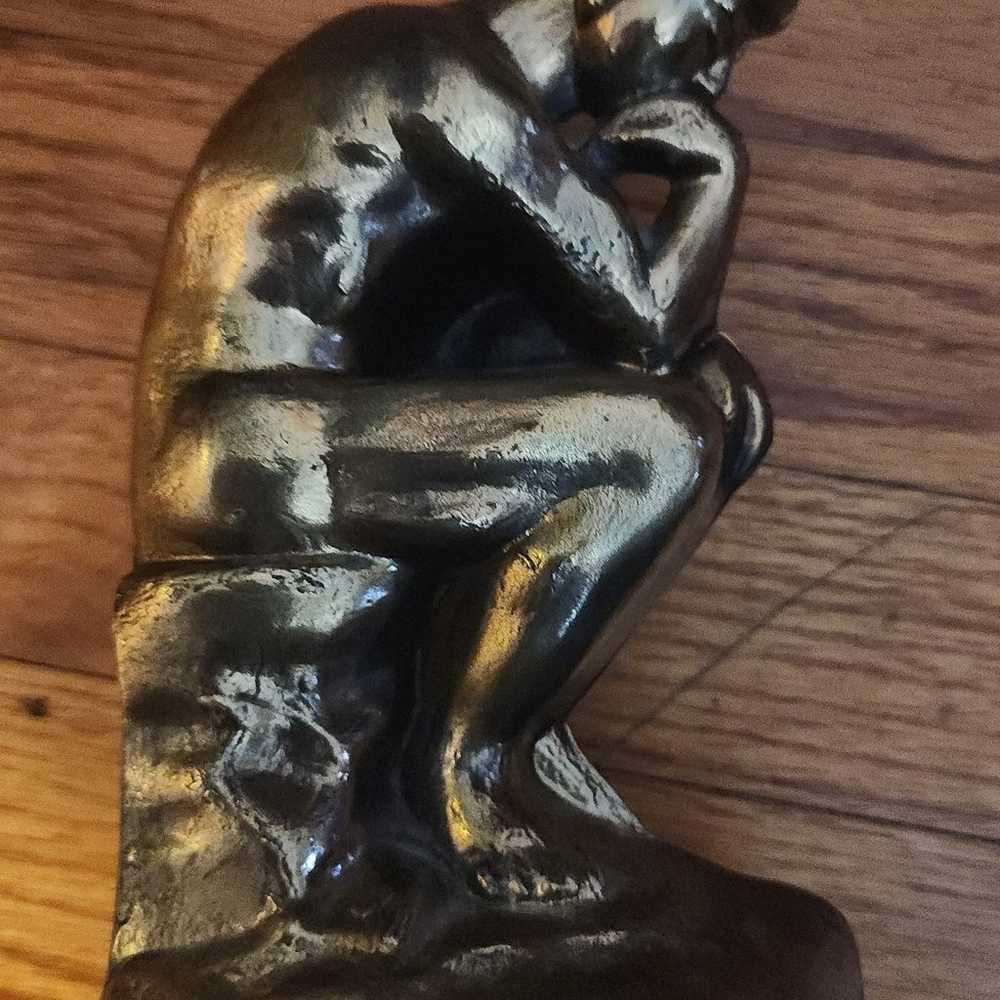 Vintage 1928 Thinking Man “The Thinker” Brass 7” … - image 2