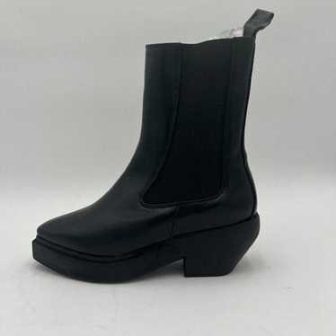 FSJ Black Closed Square Toe Ankle Chelsea Booties… - image 1