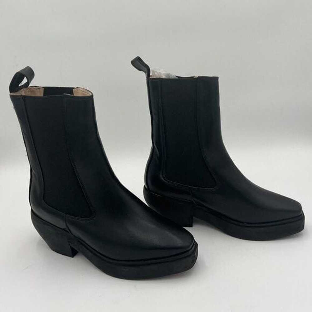 FSJ Black Closed Square Toe Ankle Chelsea Booties… - image 3