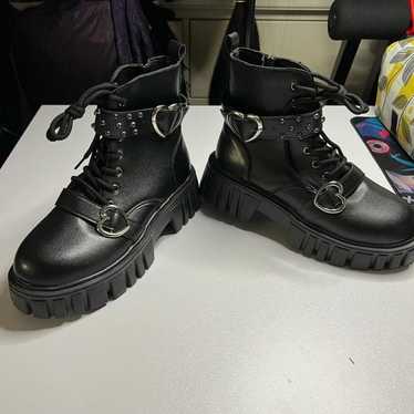 Black combat boots