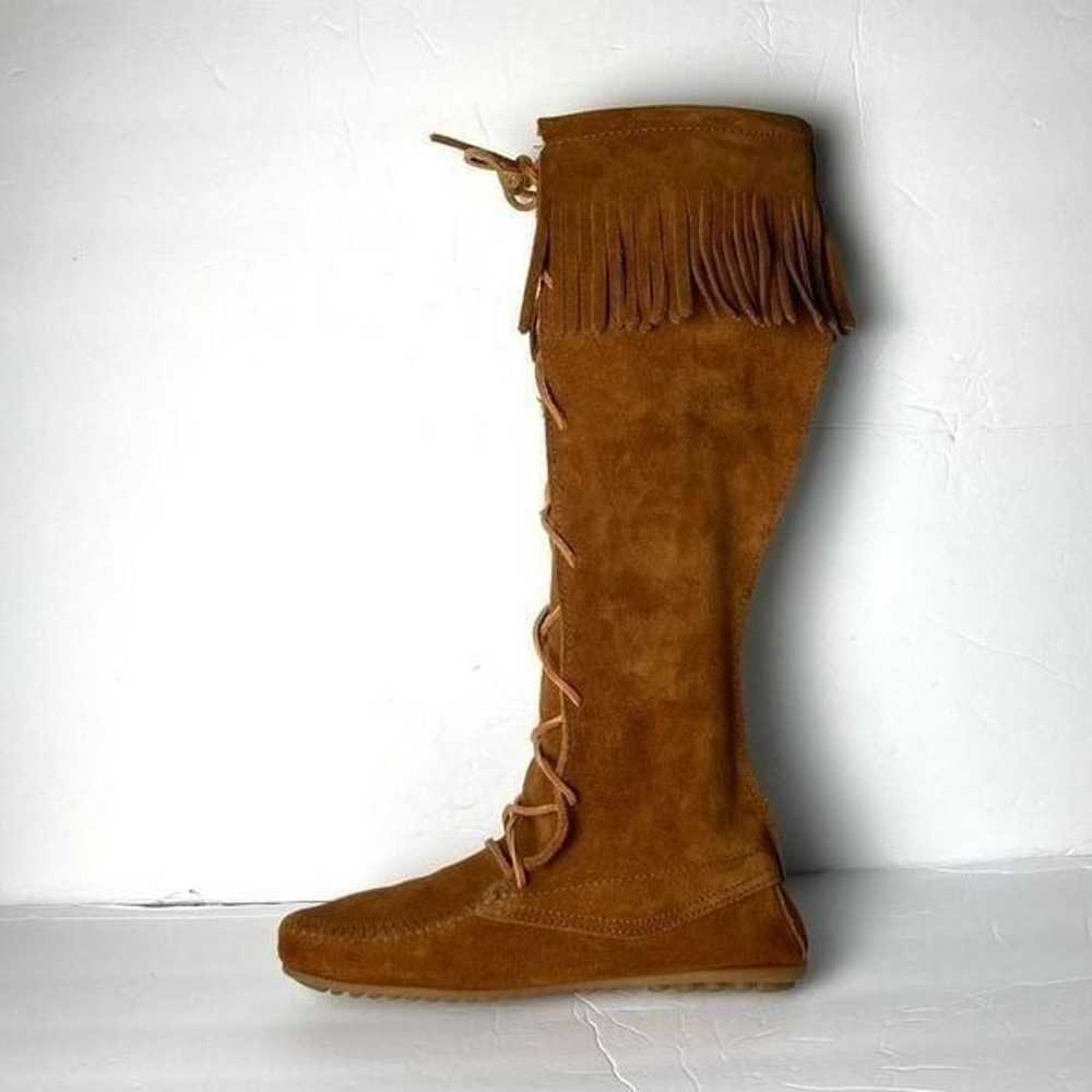 Minnetonka Front Lace Knee High Boot Size 8 - image 5