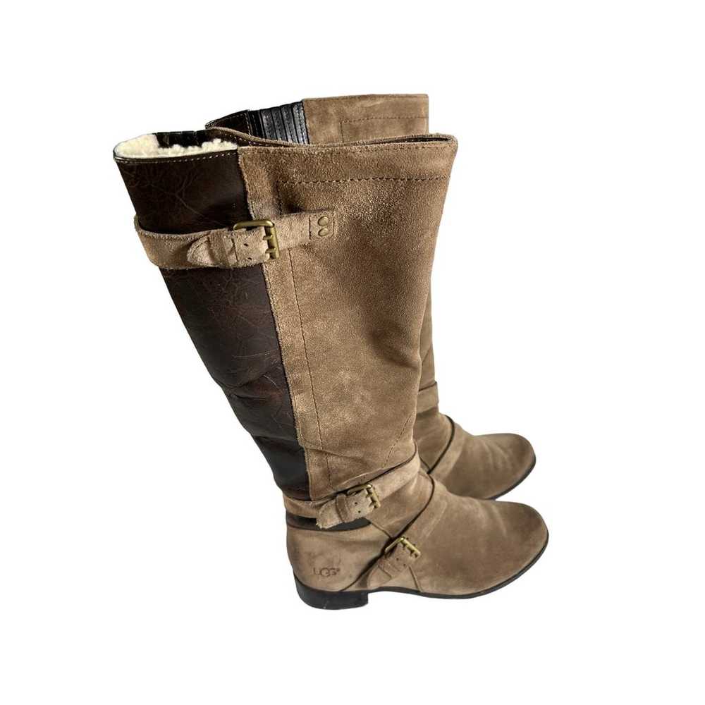 UGG Cyndee Riding Boots Suede and Leather Brown a… - image 2