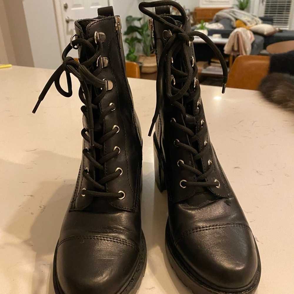 Marc Fisher Genuine Leather Black LaceUp Boots 7.5 - image 4