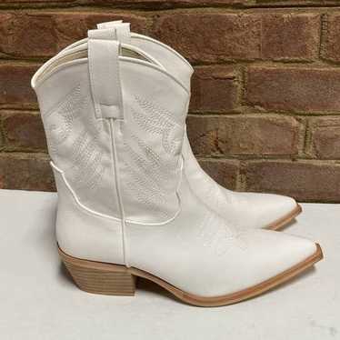 ShuShop Zahara White Cowgirl Western Boots Size 9