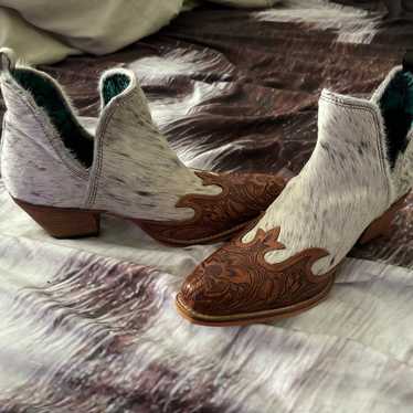 Myra handmade cowhide booties - image 1