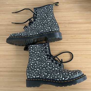 Dr. Martens 1460 Gray Leopard Leather Boot Size 7
