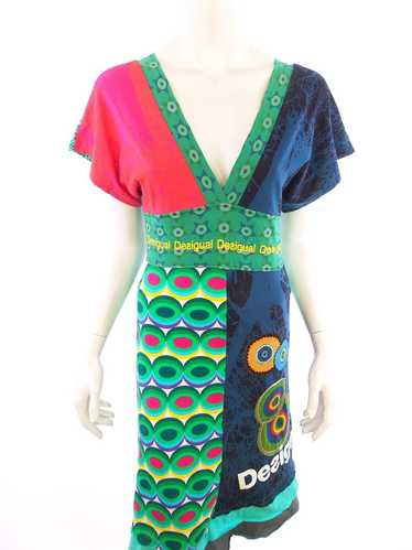 DESIGUAL  Size S Green Midi Sweater Dress Cotton … - image 1