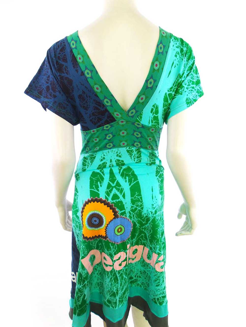 DESIGUAL  Size S Green Midi Sweater Dress Cotton … - image 3