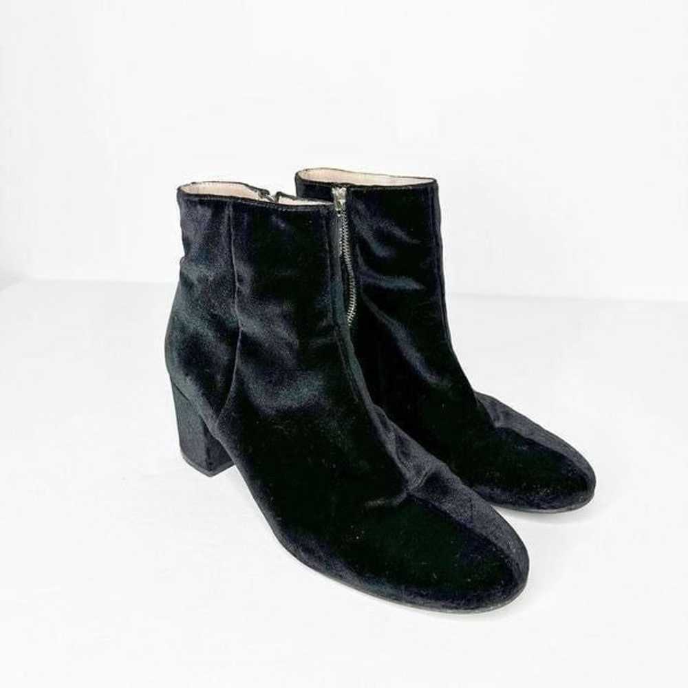 WHISTLES LOGAN VELVET ANKLE BOOT black heeled mid… - image 1