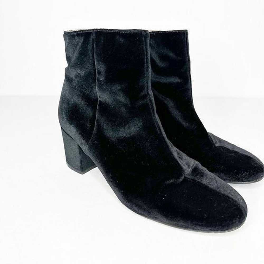 WHISTLES LOGAN VELVET ANKLE BOOT black heeled mid… - image 2