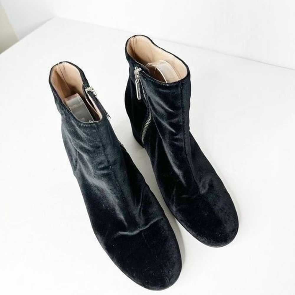 WHISTLES LOGAN VELVET ANKLE BOOT black heeled mid… - image 3