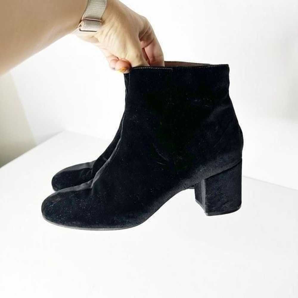 WHISTLES LOGAN VELVET ANKLE BOOT black heeled mid… - image 4