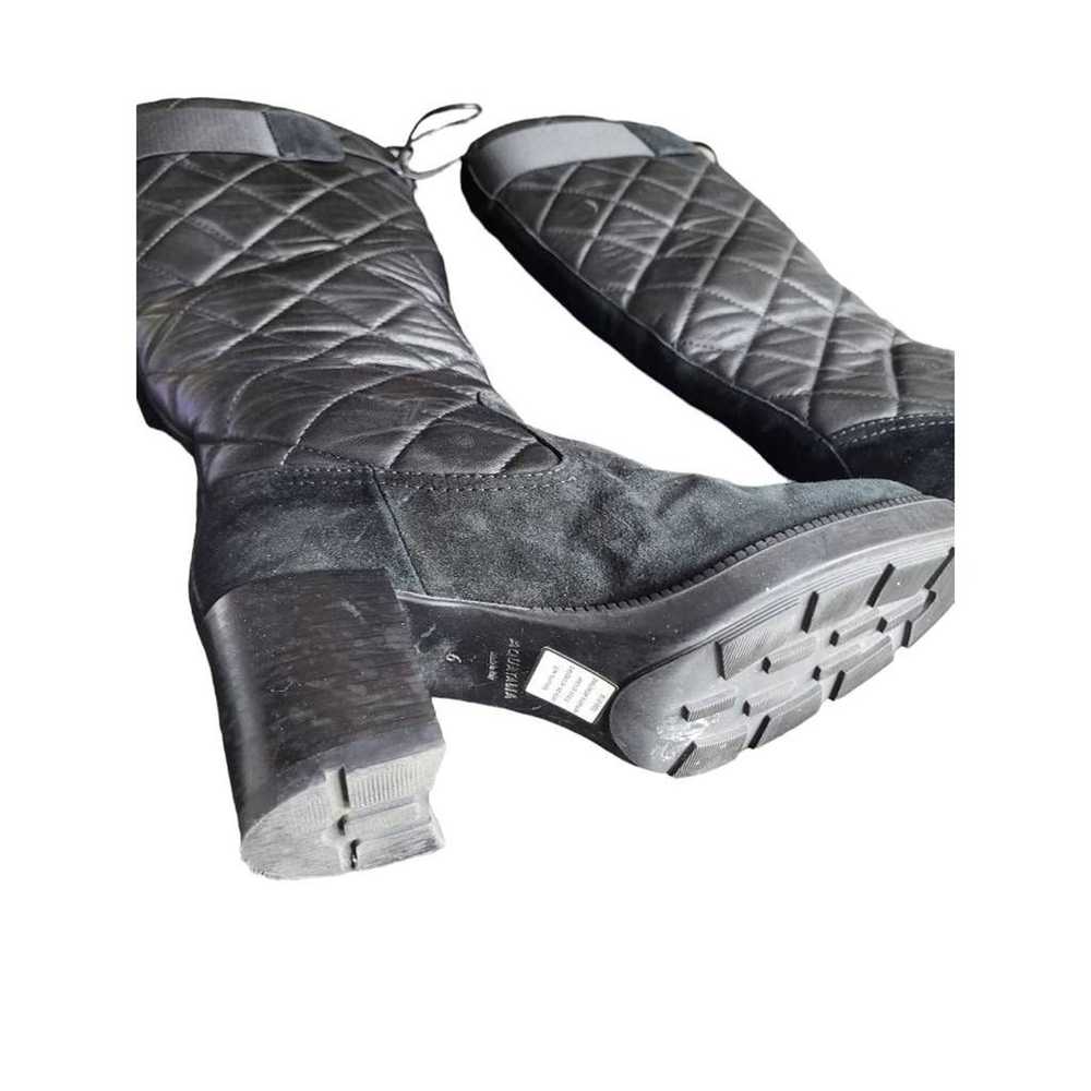 Aquatalia Womens Ileana Boots Black Leather Heel … - image 3