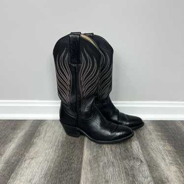 Frye Black Flame Cowboy Boots