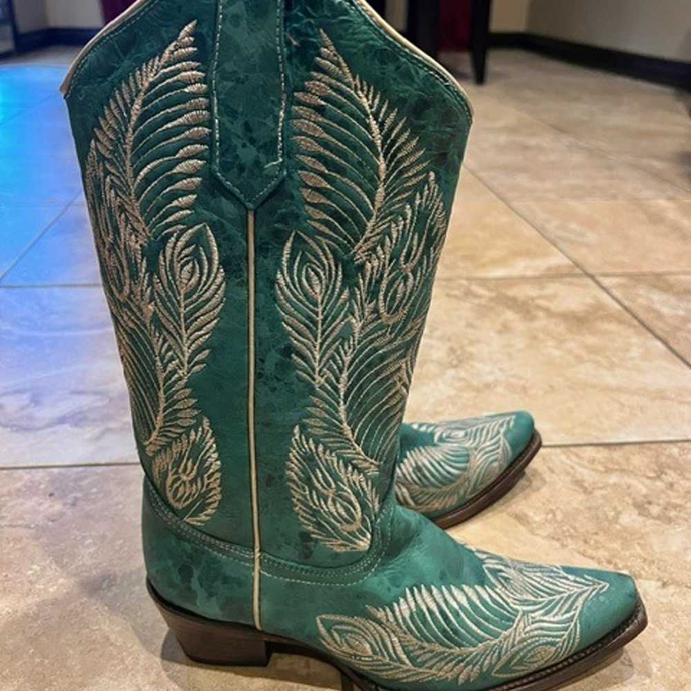 Exquisite Green Suede Boots (Size 9 1/2) – Crafts… - image 6