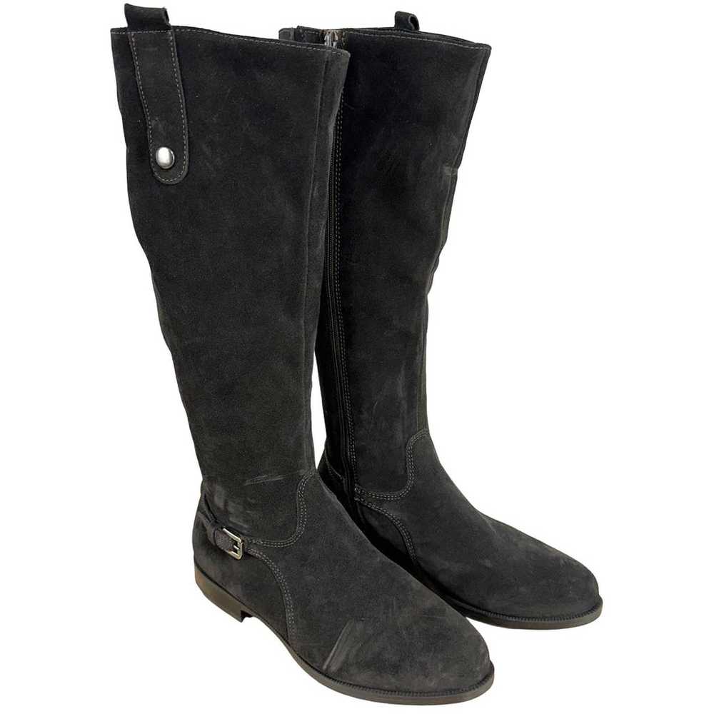 Lavorazione Artigiana Black Suede Knee High Buckl… - image 1