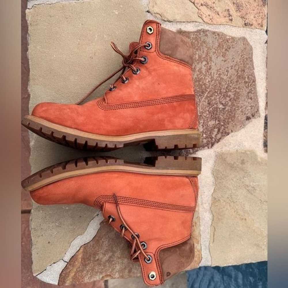 Timberland 6” boots Sweet Potatoe orange RARE Sz 8 - image 3