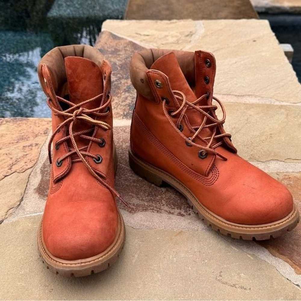 Timberland 6” boots Sweet Potatoe orange RARE Sz 8 - image 4