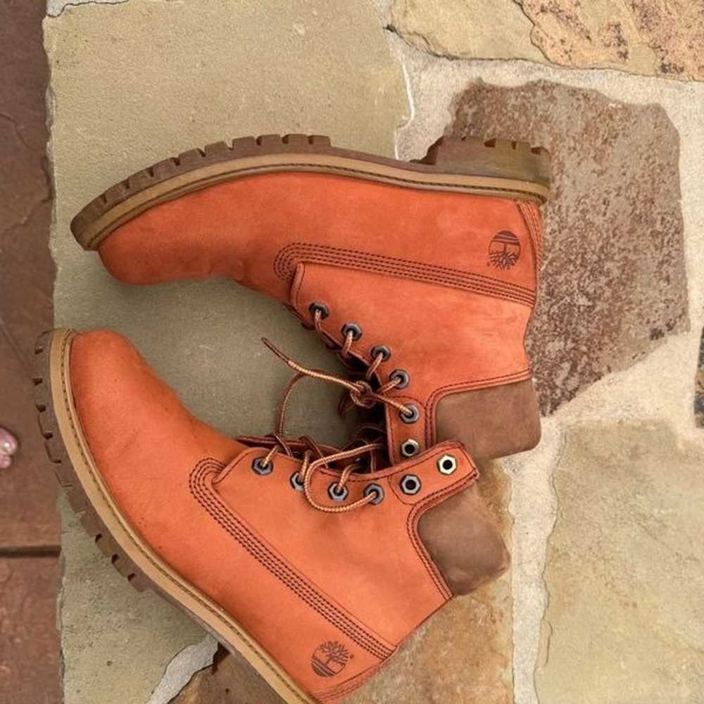 Timberland 6” boots Sweet Potatoe orange RARE Sz 8 - image 5