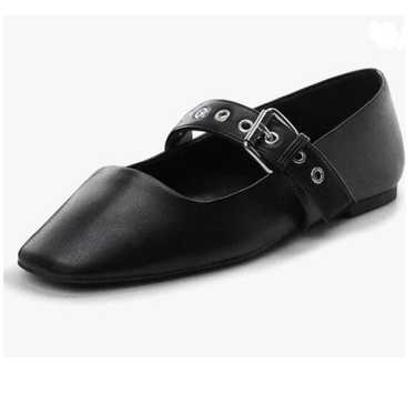 Black Women Adorable Square Toe Mary Jane Flats Bu