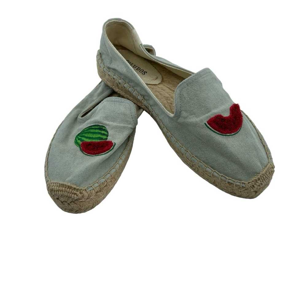 SALUDOS Blue Chambray Watermelon Embroidered Espa… - image 3