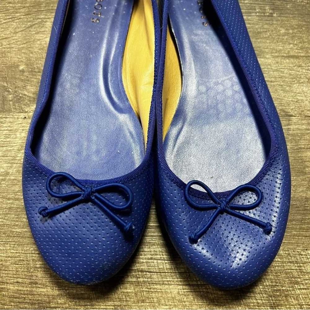 Talbots Blue Bow Tie Flats Size 9.5 - image 2