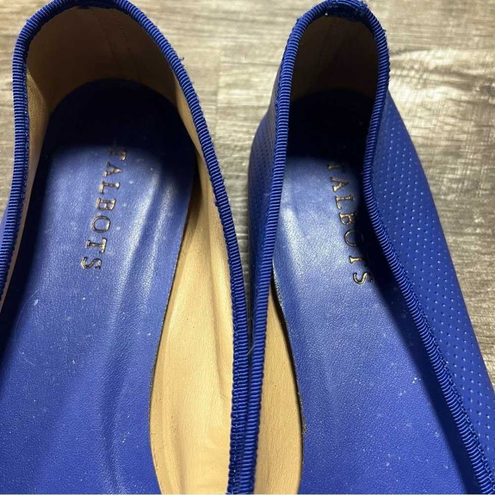 Talbots Blue Bow Tie Flats Size 9.5 - image 3