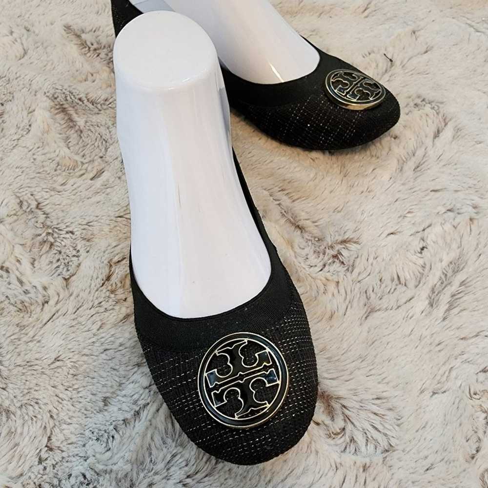 TORY BURCH BLACK/SILVER BALLET SLIP ON SHOES SIZE… - image 10