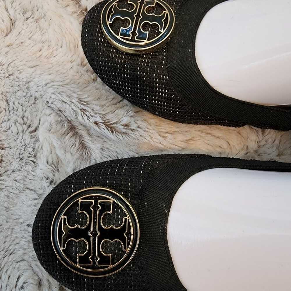 TORY BURCH BLACK/SILVER BALLET SLIP ON SHOES SIZE… - image 11