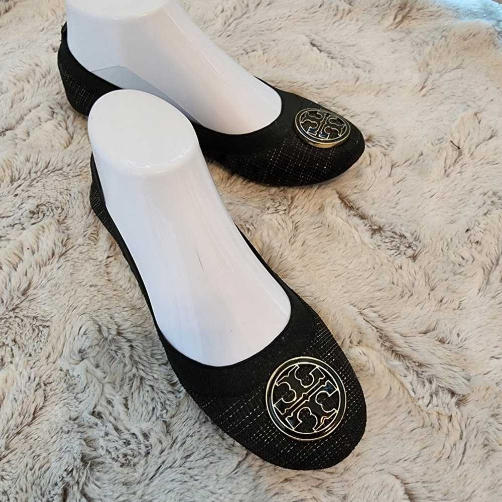 TORY BURCH BLACK/SILVER BALLET SLIP ON SHOES SIZE… - image 7