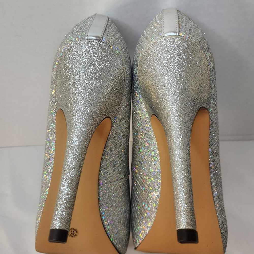 Silver Sequins Glitter 5" Silletto Heels Open Toe… - image 5