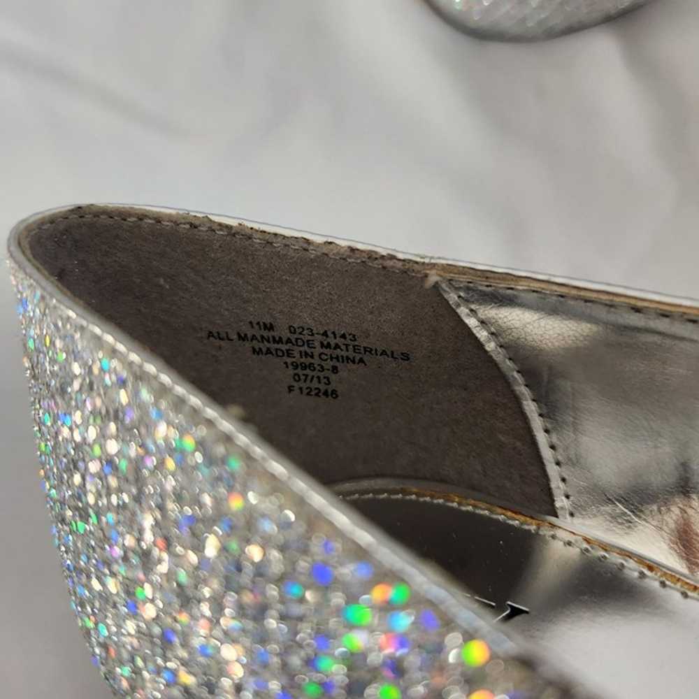 Silver Sequins Glitter 5" Silletto Heels Open Toe… - image 8
