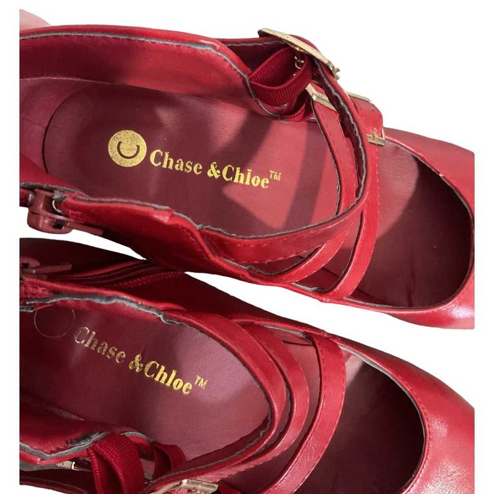 Chase & Chloe Red Strappy Heels Size 9 Lucas 1 - image 10