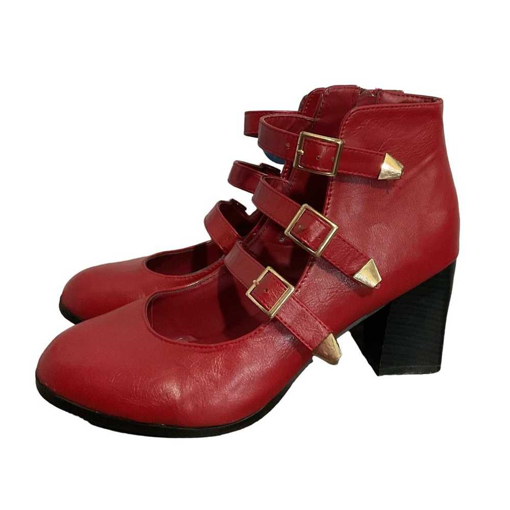 Chase & Chloe Red Strappy Heels Size 9 Lucas 1 - image 2