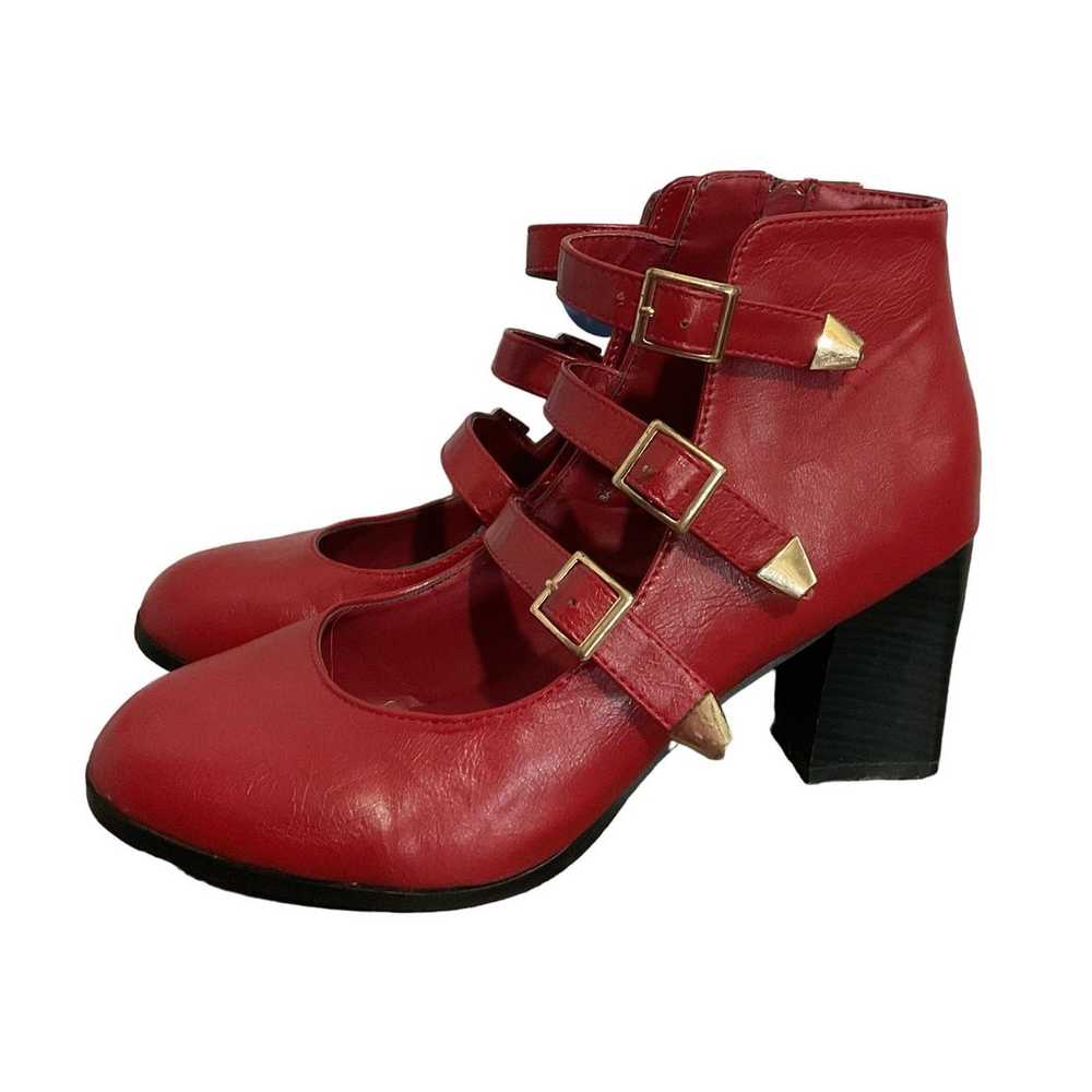 Chase & Chloe Red Strappy Heels Size 9 Lucas 1 - image 6