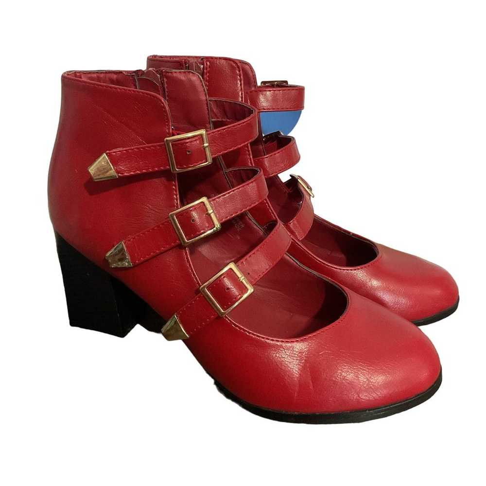 Chase & Chloe Red Strappy Heels Size 9 Lucas 1 - image 8