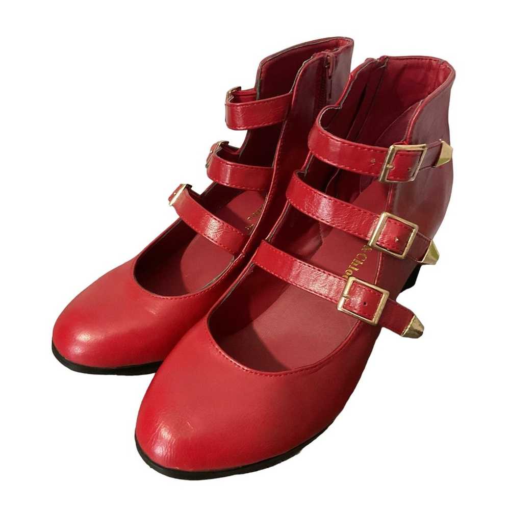 Chase & Chloe Red Strappy Heels Size 9 Lucas 1 - image 9