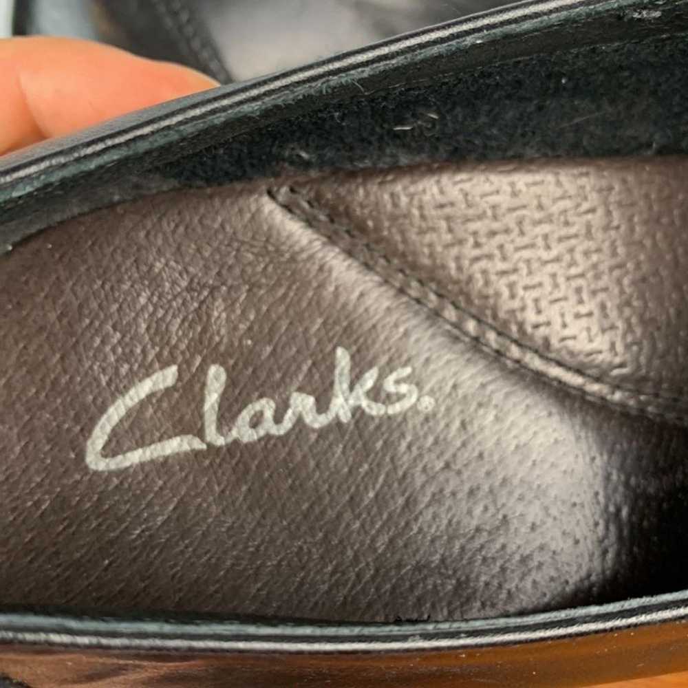 Clarks Womens Pump Black Leather Slip On Round To… - image 8