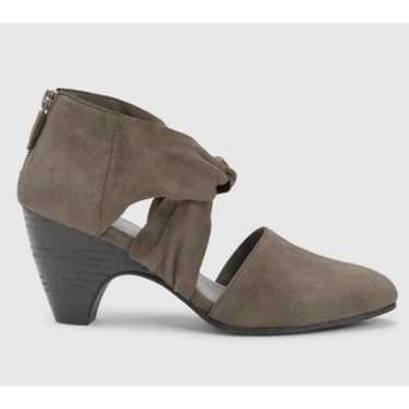 EILEEN FISHER Mary Twist-Front Suede Pumps Storm … - image 1