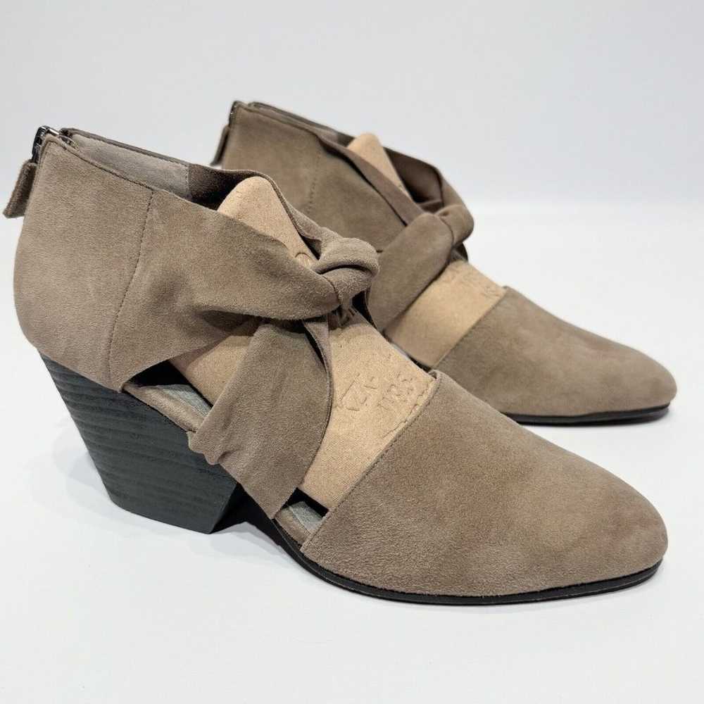 EILEEN FISHER Mary Twist-Front Suede Pumps Storm … - image 3