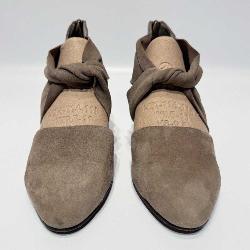 EILEEN FISHER Mary Twist-Front Suede Pumps Storm … - image 4