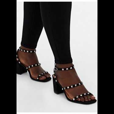 Torrid Black Studded Strappy Block Heel