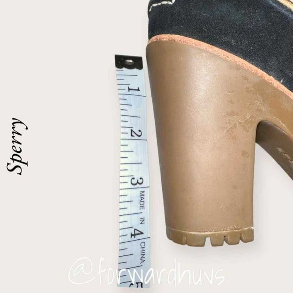 Sperry Darlington Black Suede 4” Block Heel Shoes… - image 11