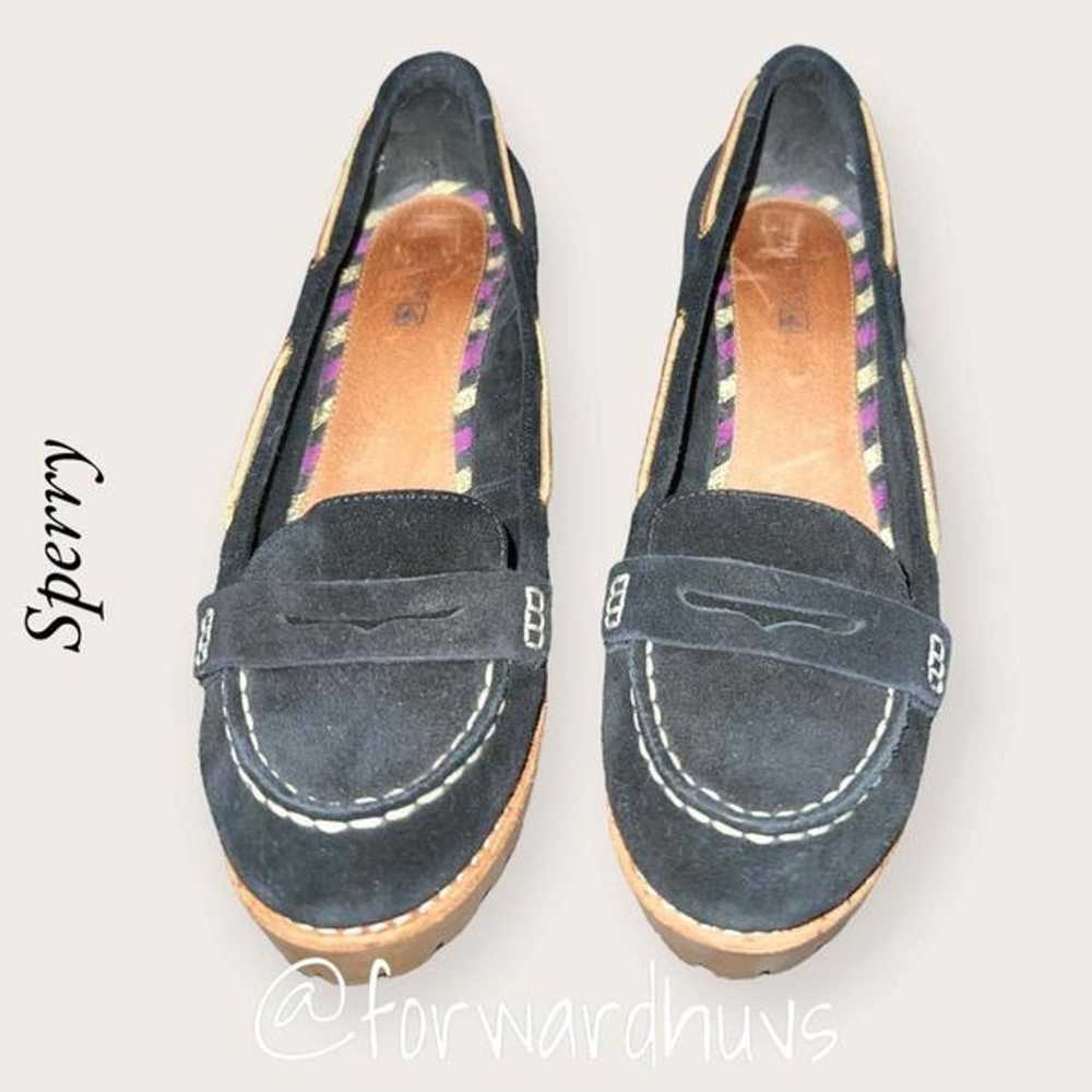 Sperry Darlington Black Suede 4” Block Heel Shoes… - image 4