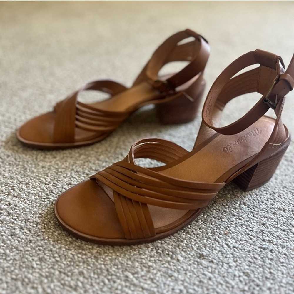 Madewell block heel leather sandals 8.5 like new - image 1